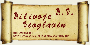Milivoje Vioglavin vizit kartica